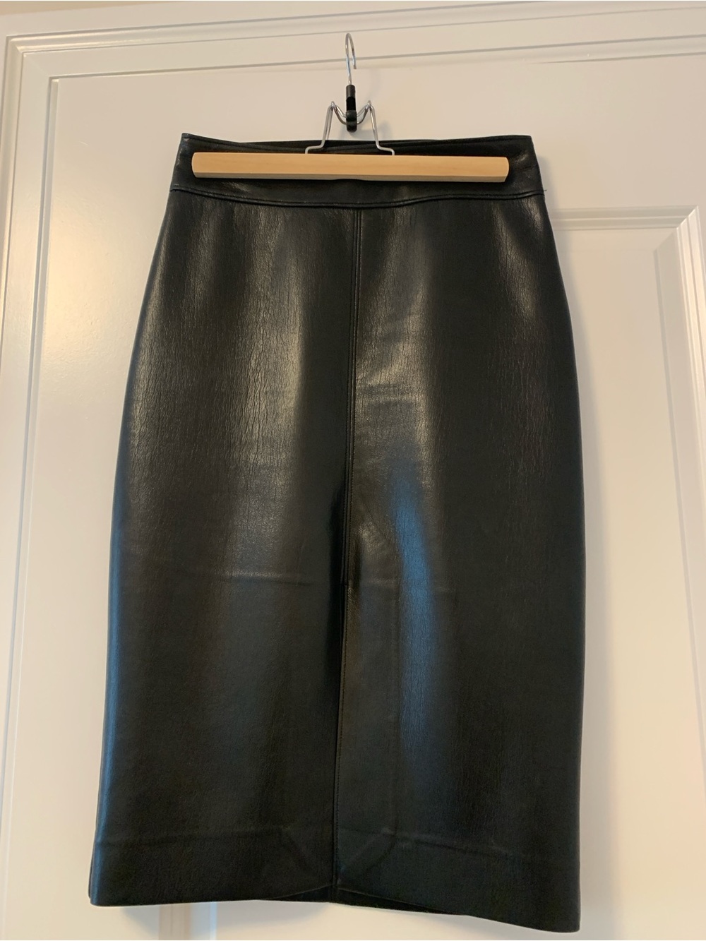 Babaton Pegu Black Vegan Leather Pencil Skirt
